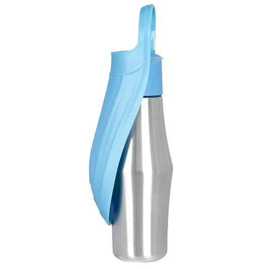 25oz foldable stainless steel portable dog water bottle with leak-proof design
